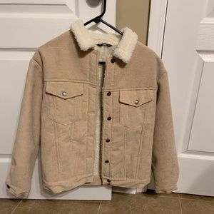 Faux fur/ corduroy jacket